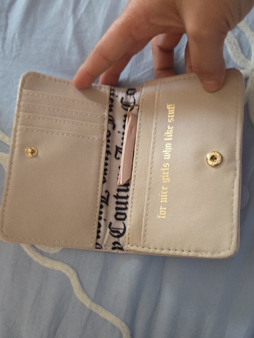 Juicy Couture Black Velvet Backpack with Cream Trim W/ Small Wallet And Pouch - Picture 6 of 7